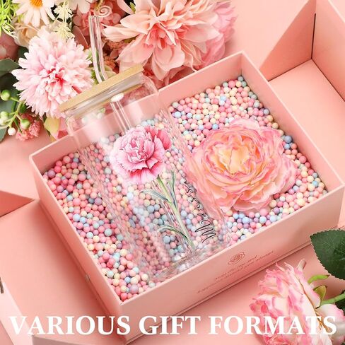 Glenmal 6 Sheets UV DTF Cup Flow Flower مع رسالة مخصصة للأشعة فوق البنفسجية DTF نقل ملصقات اسم ملصقات Daisy Rose Violet Transfer لهدايا عيد الميلاد أخواتها in Kuwait