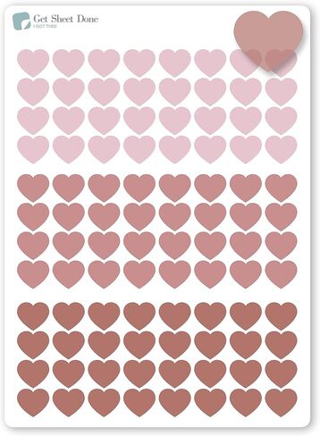 Transparent Heart Stickers / 96 Translucent Vinyl Stickers (approx 1/3") / Micro Accent Markers Highlight Stickers Flag Stickers/Date Covers/Essential Productivity Life/Bullet Bujo Journal in Kuwait