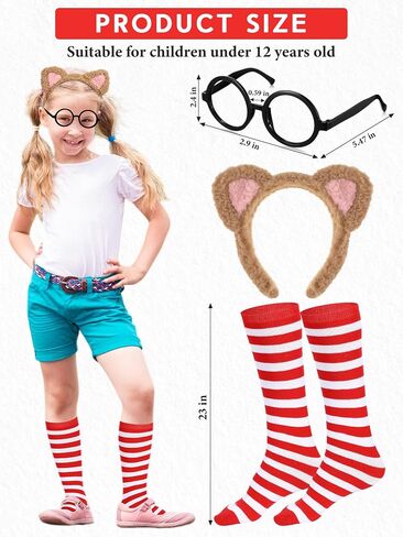Willbond 7 PCS Halloween Animal Cortumes Consers Consers Comband -Obder Knee High Sock Gook Gooks for Cosplay Party Comples in Kuwait