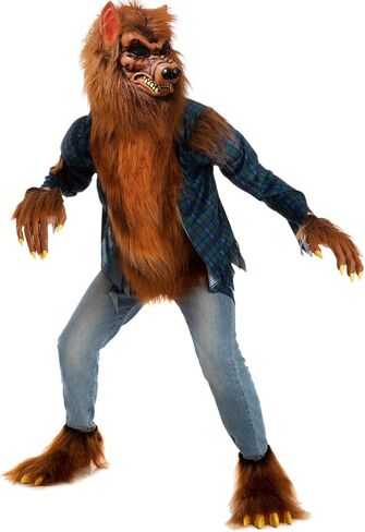 Spooktacular Creations Werewolf Halloween Kids Costume with Mask, Gloves and Shoes for Halloween Dress Up Parties-Red in Saudi Arabia