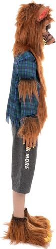 Spooktacular Creations Werewolf Halloween Kids Costume with Mask, Gloves and Shoes for Halloween Dress Up Parties-Red in Saudi Arabia