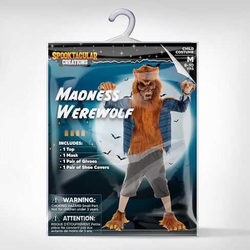 Spooktacular Creations Werewolf Halloween Kids Costume with Mask, Gloves and Shoes for Halloween Dress Up Parties-Red in Saudi Arabia