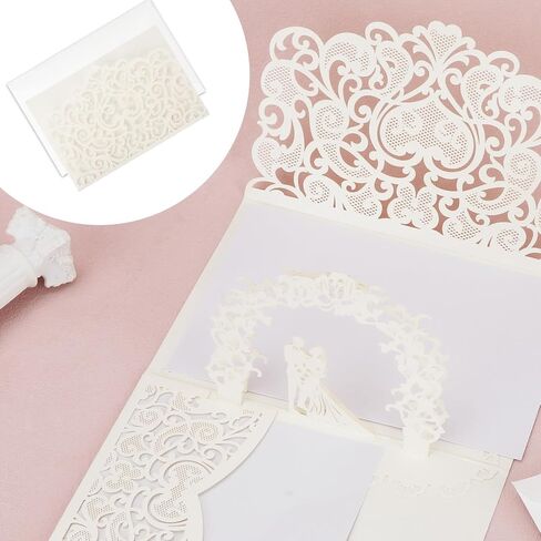 Wedding Card for Bride and Groom, 3D Pop-Up Anniversary Congratulation Card Money Holder with Envelope Pages for Cash Newlyweds Bridal Shower Engagement Greeting Gift and Supplies in Saudi Arabia