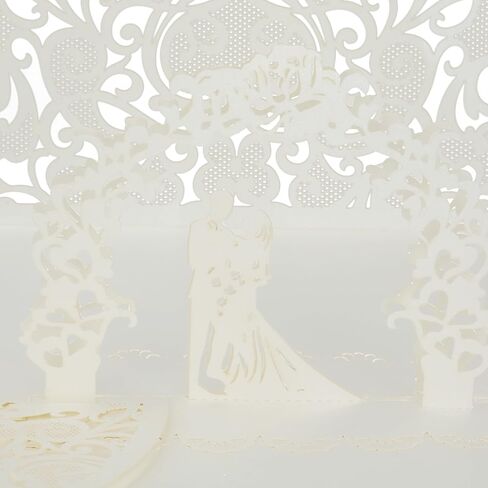 Wedding Card for Bride and Groom, 3D Pop-Up Anniversary Congratulation Card Money Holder with Envelope Pages for Cash Newlyweds Bridal Shower Engagement Greeting Gift and Supplies in Saudi Arabia