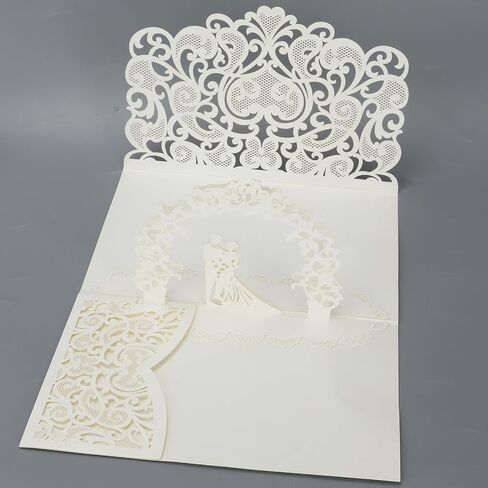 Wedding Card for Bride and Groom, 3D Pop-Up Anniversary Congratulation Card Money Holder with Envelope Pages for Cash Newlyweds Bridal Shower Engagement Greeting Gift and Supplies in Saudi Arabia