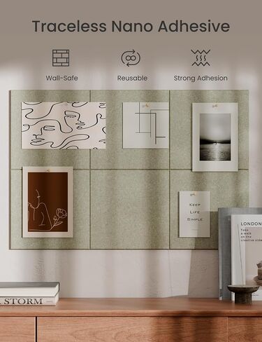 Bumusty Large Cork Board 36"x24" Alternative - 6 Pack Felt Wall Tiles with 40 Safe Removable Adhesive Tabs, 30 Pushpins, Cork Boards for Walls Pin Board Bulletin Board Office Decor (Black) in Saudi Arabia