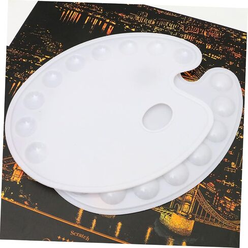 3PCS Oval Art Color Mixing Board Portable Paint Tray with Hand Grip for Artists Students Hobbyists Durable for Home School in Saudi Arabia