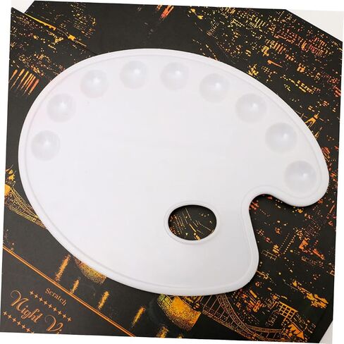 3PCS Oval Art Color Mixing Board Portable Paint Tray with Hand Grip for Artists Students Hobbyists Durable for Home School in Saudi Arabia