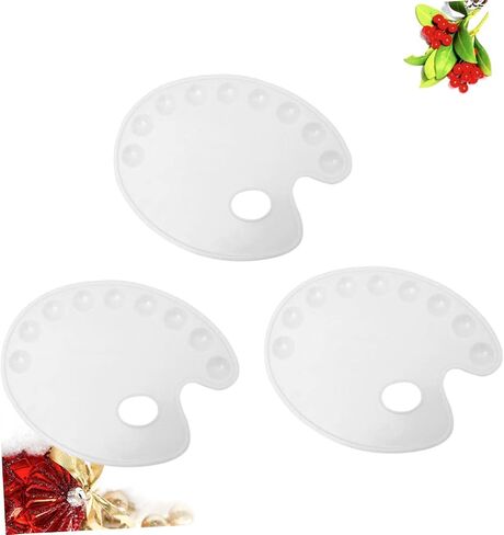 3PCS Oval Art Color Mixing Board Portable Paint Tray with Hand Grip for Artists Students Hobbyists Durable for Home School in Saudi Arabia