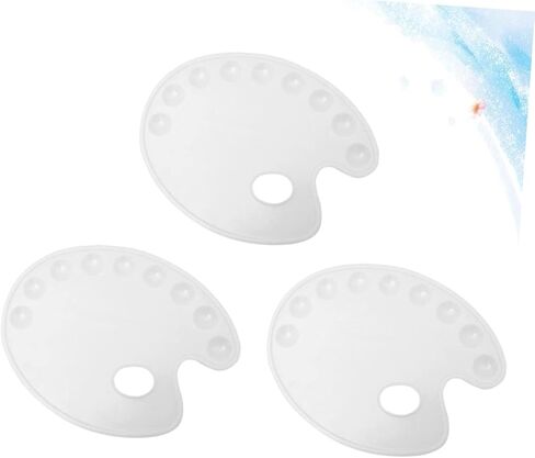 3PCS Oval Art Color Mixing Board Portable Paint Tray with Hand Grip for Artists Students Hobbyists Durable for Home School in Saudi Arabia