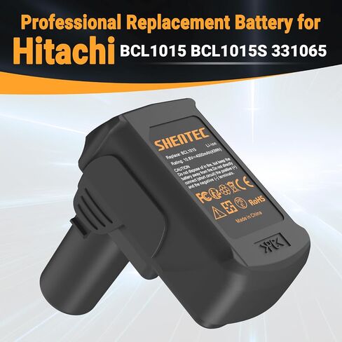 شاحن بطارية ليثيوم أيون Shentec 10.8V-12V متوافق مع بطاريات Hitachi BCL1015 329369 329370 329371 329389 331065 ذات النمط المنزلق (ليس لبطارية Ni-MH/Ni-Cd) in Kuwait