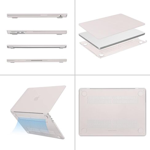 MOSISO Compatible with MacBook Air 13.6 inch Case 2022 2023 2024 Release M3 A3113 M2 A2681, Plastic Hard Shell Case&Keyboard Cover&Screen Protector&Type C Adapter&Case with Pocket, Stone Gray in Saudi Arabia