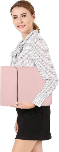 Mosiso متوافق مع MacBook Air 13 بوصة Case 2022 2021 2020 2019 2018 الإصدار A2337 M1 A2179 A1932 ، حزمة من جلد الغزال المحمول من جلد الغزال مع حقيبة صغيرة وغطاء لوحة المفاتيح ، وردة الكوارتز والوردي الوردي in Saudi Arabia
