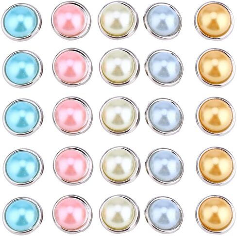 EXCEART 100pcs Pearl Pushpin DIY Brad Fastener Brad Buttons Craft Pins Pushpin Brads for Crafting Fabric Paper Brads Craft for Paper Clip Holder Wedding Washi Tape Decorative Pins Alloy in Saudi Arabia