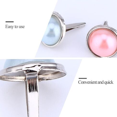 EXCEART 100pcs Pearl Pushpin DIY Brad Fastener Brad Buttons Craft Pins Pushpin Brads for Crafting Fabric Paper Brads Craft for Paper Clip Holder Wedding Washi Tape Decorative Pins Alloy in Saudi Arabia