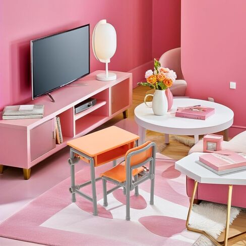 BESTonZON 4sets Miniature School Desk and Chair Dollhouse Furniture for Classroom Decor Design for Miniature Spaces and Collectibles in Saudi Arabia
