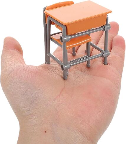 BESTonZON 4sets Miniature School Desk and Chair Dollhouse Furniture for Classroom Decor Design for Miniature Spaces and Collectibles in Saudi Arabia