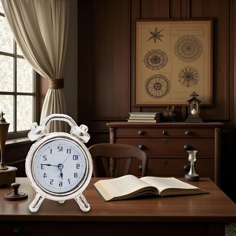 1Pcs Silver 1/12 Miniature Alarm Clock Dollhouse Decoration Accessories,Miniature Dollhouse Accessories (0.4x0.2x0.6 inch) in Saudi Arabia