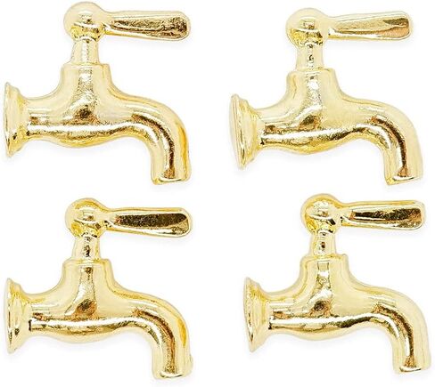 Odoria 1/12 Miniature Faucet 4Pcs Dollhouse Decoration Accessories, Gold in Saudi Arabia