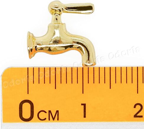 Odoria 1/12 Miniature Faucet 4Pcs Dollhouse Decoration Accessories, Gold in Saudi Arabia