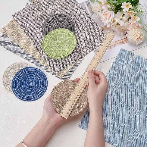 Fingerinspire 9pcs Dollhouse Dollhouse Rugs Dollhouse Minivure Weaving Round and Rectangle Ruck Round Vintage Woving Rugs Rectangle Mini Blanture Miniature Carpets for 1/12 Mini House Decoration in Saudi Arabia