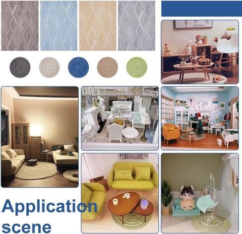 Fingerinspire 9pcs Dollhouse Dollhouse Rugs Dollhouse Minivure Weaving Round and Rectangle Ruck Round Vintage Woving Rugs Rectangle Mini Blanture Miniature Carpets for 1/12 Mini House Decoration in Saudi Arabia