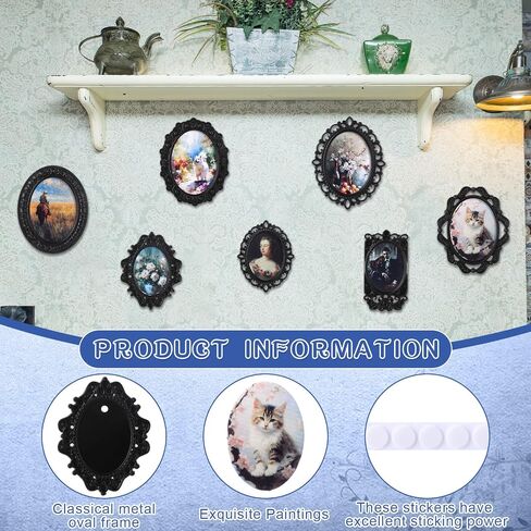 7 Pcs Miniature Dollhouse Accessories Picture Frames 1: 12 Scale Dollhouse Furniture Small Wood Photo Frames Mini House Decoration for Printed Paintings House DIY Art Craft(Black) in Saudi Arabia