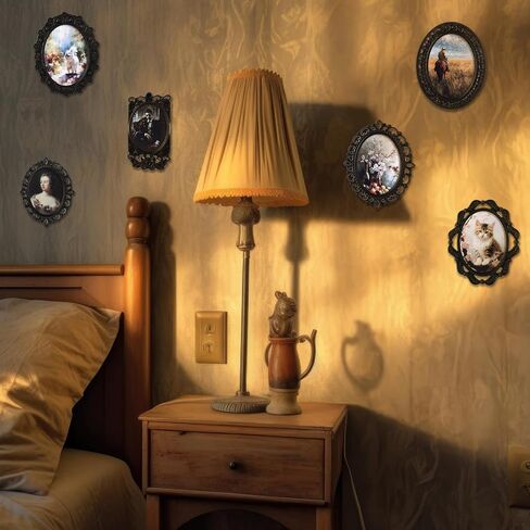 7 Pcs Miniature Dollhouse Accessories Picture Frames 1: 12 Scale Dollhouse Furniture Small Wood Photo Frames Mini House Decoration for Printed Paintings House DIY Art Craft(Black) in Saudi Arabia