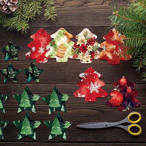 KIRDACH SCRABKING Supplies Kit ، 24 ورقة من الجوانب أحادية الجوانب POINSESTIA COOKIE TREE TREE PATTORD PAPBACT DIY Junk Journal Crafts Propectal Paper-6x6inch (R2459) in Kuwait