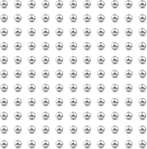 100pcs 2mm 925 sterling Silver Beads للمجوهرات التي تصنع حبات صغيرة من الفضة الفضية غير المشوهة مع ثقب لسحر أقراط قلادة الأساور وحرف DIY in Kuwait