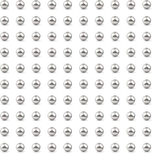 100pcs 2mm 925 sterling Silver Beads للمجوهرات التي تصنع حبات صغيرة من الفضة الفضية غير المشوهة مع ثقب لسحر أقراط قلادة الأساور وحرف DIY in Kuwait