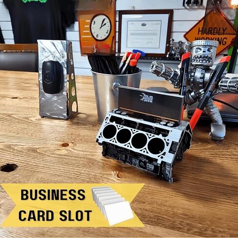 3D Printed V8 Engine Block Desk Organizer, Name Card and Pen Holder, Business Card Stand and Pen Pencil Holder in Saudi Arabia