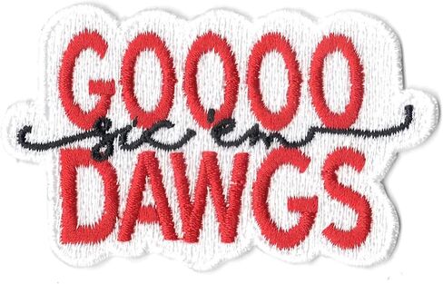 Georgia Pride Gooo Sic 'em Dawgs Patch Sport Embroidered Iron On in Saudi Arabia