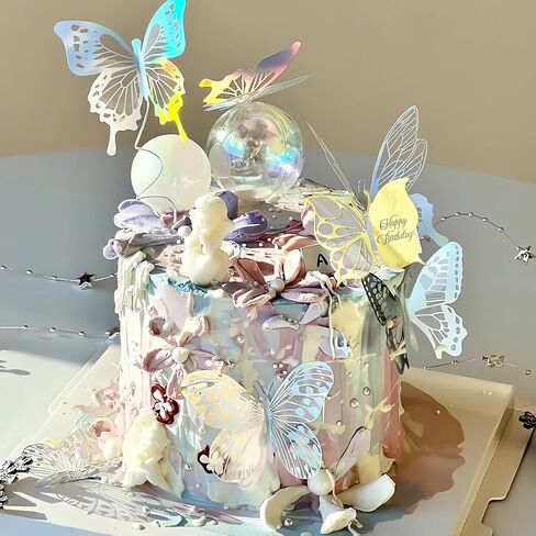 110 Pcs Cake Decorating Butterflies,Butterfly's Cake Decor丨Butterfly Decorations for Cakes for Suitable for Girls Butterfly Theme Party Cake Decorations Etc in Saudi Arabia