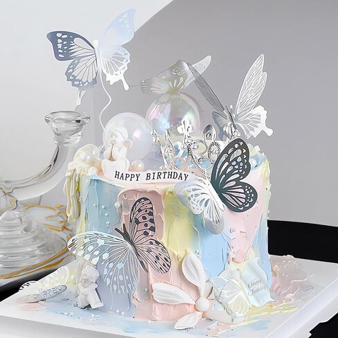 110 Pcs Cake Decorating Butterflies,Butterfly's Cake Decor丨Butterfly Decorations for Cakes for Suitable for Girls Butterfly Theme Party Cake Decorations Etc in Saudi Arabia