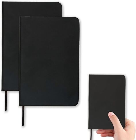 2 Pack Notebook Journal, 160 Pages Pocket Notepad with Waterproof Cover, Mini Memo Pads for Home, School, College, Office, Work, Travel (Black) in Kuwait