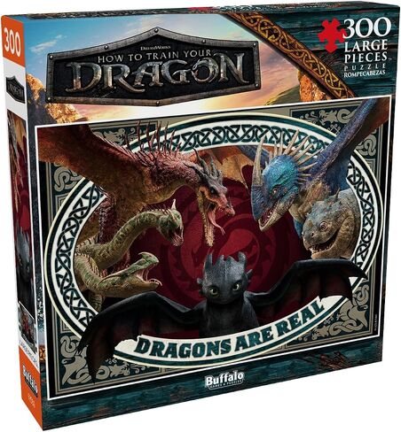 Buffalo Games - How to Train Your Dragon - Dragons are Real - 300 Piece Jigsaw Puzzle for Adults - Challenging Puzzle Perfect for Game Nights - Finished Size is 21.25 x 15 in Saudi Arabia