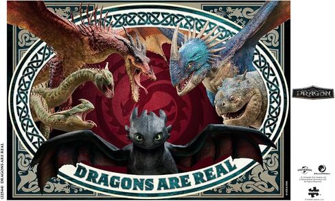 Buffalo Games - How to Train Your Dragon - Dragons are Real - 300 Piece Jigsaw Puzzle for Adults - Challenging Puzzle Perfect for Game Nights - Finished Size is 21.25 x 15 in Saudi Arabia