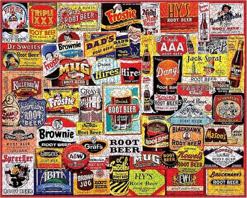 White Mountain Root Beers Puzzle 1000 Piece Vintage Soda Collage Jigsaw Puzzles for Adults and Families in Saudi Arabia