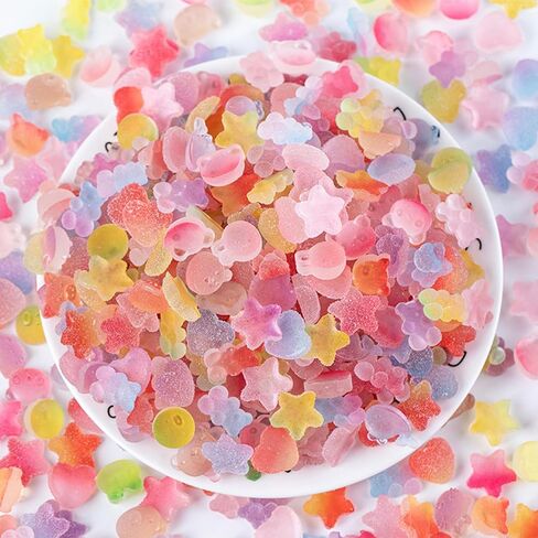 WENSIDUO 100PCS SLIME SHARMS مجموعة لطيفة ، ألوان مختلطة سحر راتنجات Flatback لحالات الهواتف غير المرغوب فيها ، تصميم فن الأظافر ، سكرابوكينغ وتزيين DIY. in Kuwait