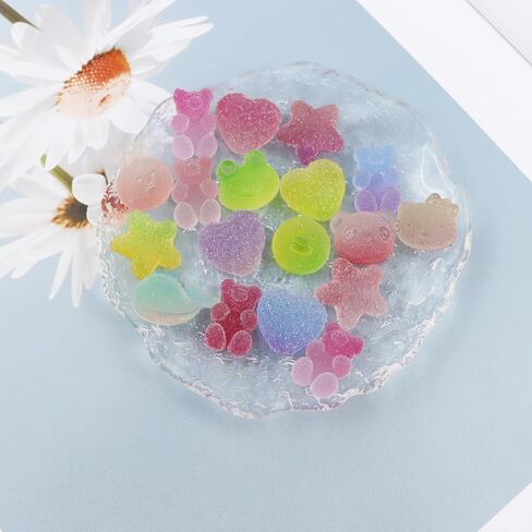 WENSIDUO 100PCS SLIME SHARMS مجموعة لطيفة ، ألوان مختلطة سحر راتنجات Flatback لحالات الهواتف غير المرغوب فيها ، تصميم فن الأظافر ، سكرابوكينغ وتزيين DIY. in Kuwait