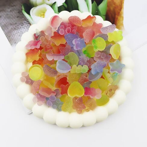 WENSIDUO 100PCS SLIME SHARMS مجموعة لطيفة ، ألوان مختلطة سحر راتنجات Flatback لحالات الهواتف غير المرغوب فيها ، تصميم فن الأظافر ، سكرابوكينغ وتزيين DIY. in Kuwait