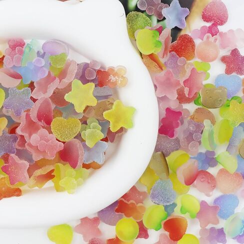 WENSIDUO 100PCS SLIME SHARMS مجموعة لطيفة ، ألوان مختلطة سحر راتنجات Flatback لحالات الهواتف غير المرغوب فيها ، تصميم فن الأظافر ، سكرابوكينغ وتزيين DIY. in Kuwait