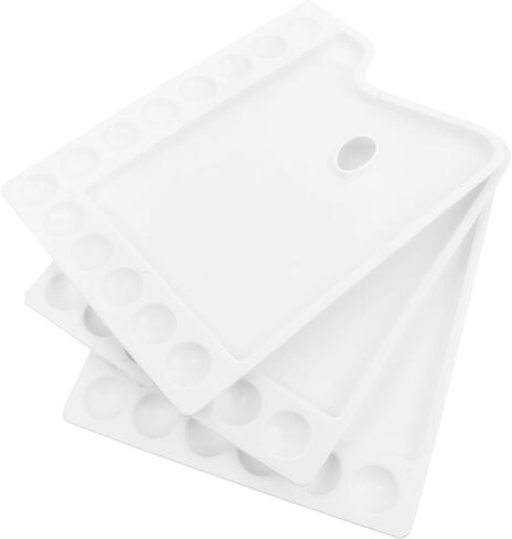 3pcs منصات الطلاء البلاستيكية للطلاء الفني DIY اللوحة الصباغ المائية التي تمزج صواني سهلة تنظيف لوحات الطلاء للطلاب وعشاق الحرفية in Saudi Arabia