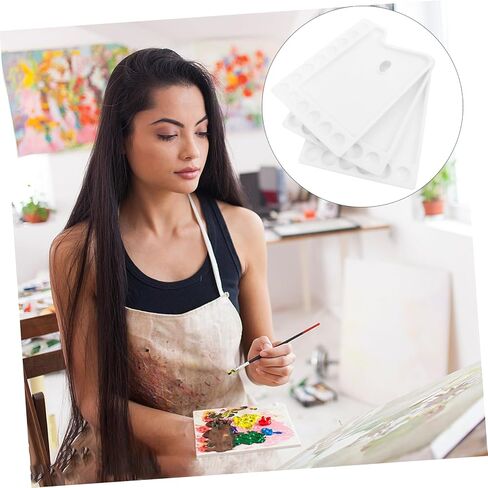 3pcs منصات الطلاء البلاستيكية للطلاء الفني DIY اللوحة الصباغ المائية التي تمزج صواني سهلة تنظيف لوحات الطلاء للطلاب وعشاق الحرفية in Saudi Arabia