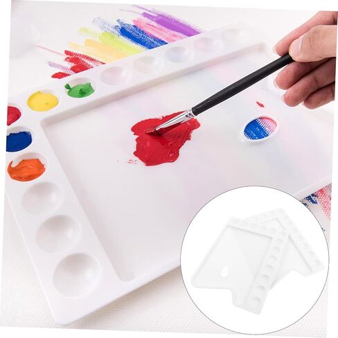 3pcs منصات الطلاء البلاستيكية للطلاء الفني DIY اللوحة الصباغ المائية التي تمزج صواني سهلة تنظيف لوحات الطلاء للطلاب وعشاق الحرفية in Saudi Arabia
