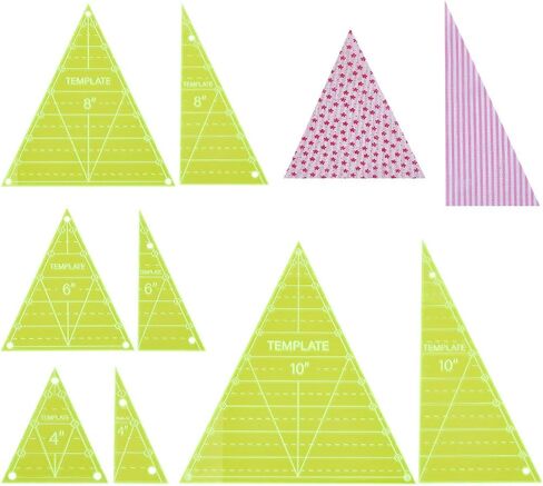 UNICRAFTALE 8 Pcs Triangle Quilting Template Triangle Rulers for Quilting Transparent Acrylic T-Shirt Rulers Clear Acrylic Quilt Templates for Cutting Sewing Patchwork Cutting Pattern DIY Craft in Saudi Arabia