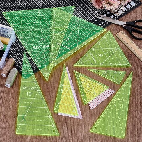 UNICRAFTALE 8 Pcs Triangle Quilting Template Triangle Rulers for Quilting Transparent Acrylic T-Shirt Rulers Clear Acrylic Quilt Templates for Cutting Sewing Patchwork Cutting Pattern DIY Craft in Saudi Arabia