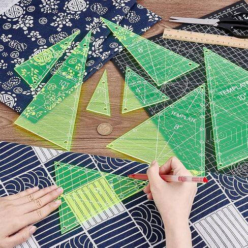 UNICRAFTALE 8 Pcs Triangle Quilting Template Triangle Rulers for Quilting Transparent Acrylic T-Shirt Rulers Clear Acrylic Quilt Templates for Cutting Sewing Patchwork Cutting Pattern DIY Craft in Saudi Arabia