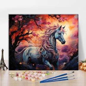 Polish Folk Art Paint by Numbers Kit for Adults Bunch of Flowers on a Wall Paint by Number with Brushes and Pigment, Art Crafts DIY Oil Painting, 16x20 Inch in Kuwait